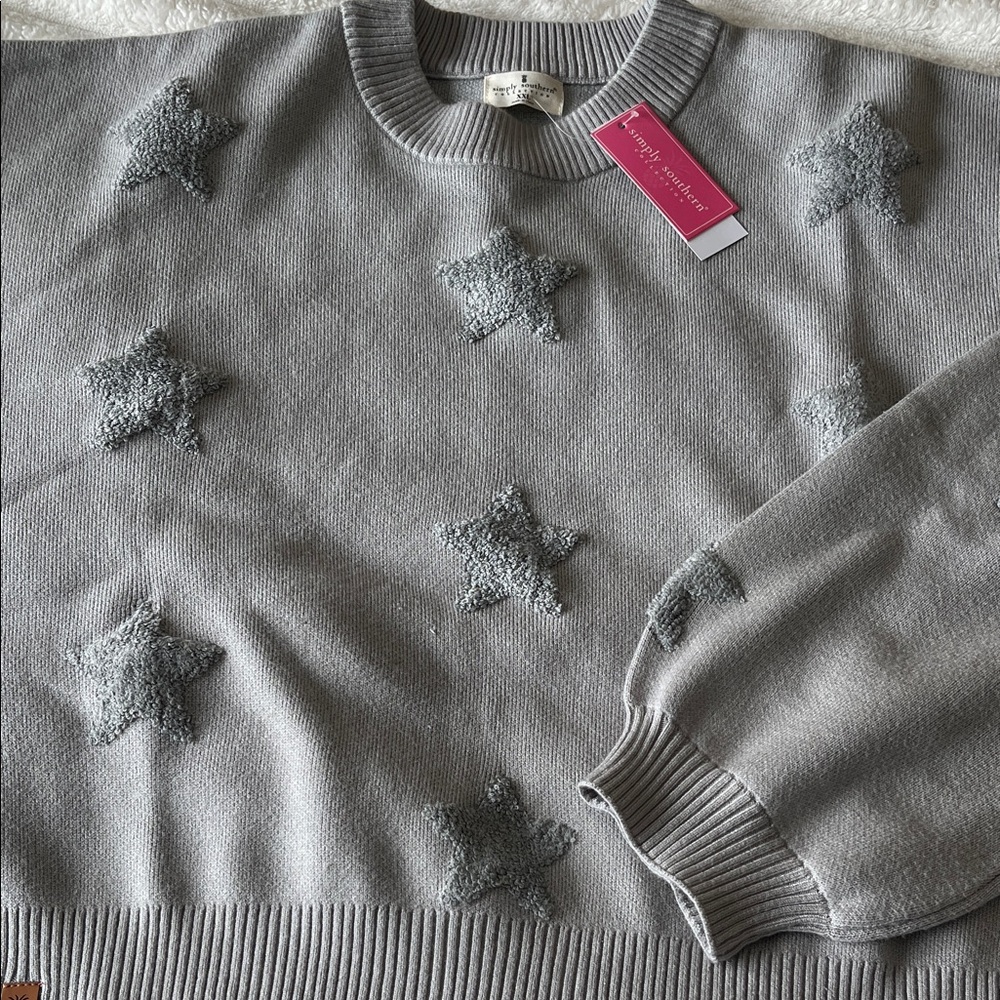 Simply Southern Gray Cropped Sweater - Picture 4 of 6